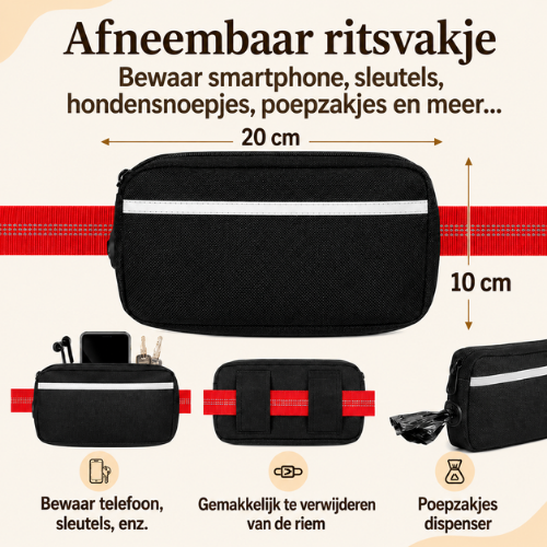StrideFree — Handsfree hondenriem met heuptas