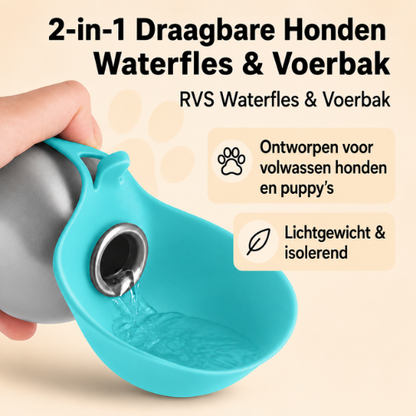 HydroBuddy — RVS reisdrinkfles met drinkbak